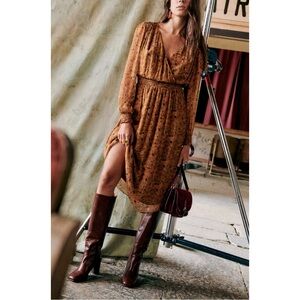 Sezane Midi Floral Long-Sleeve Abele Dress